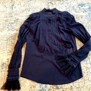 hanii y silk blouse Sz 40